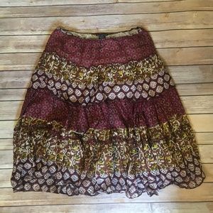 Miss Chievous Patchwork Boho Skirt Multicolor
